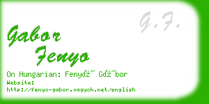 gabor fenyo business card